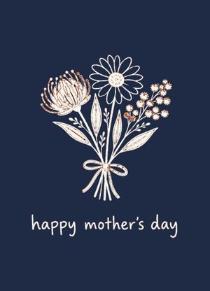 three flowers, 'happy mother's day'
