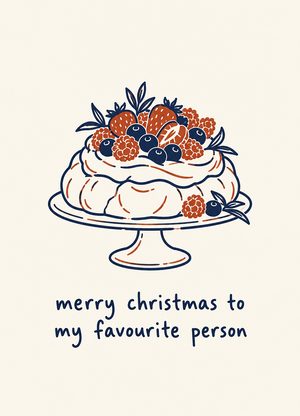 pavlova with berries, 'merry christmas to my favourite person'